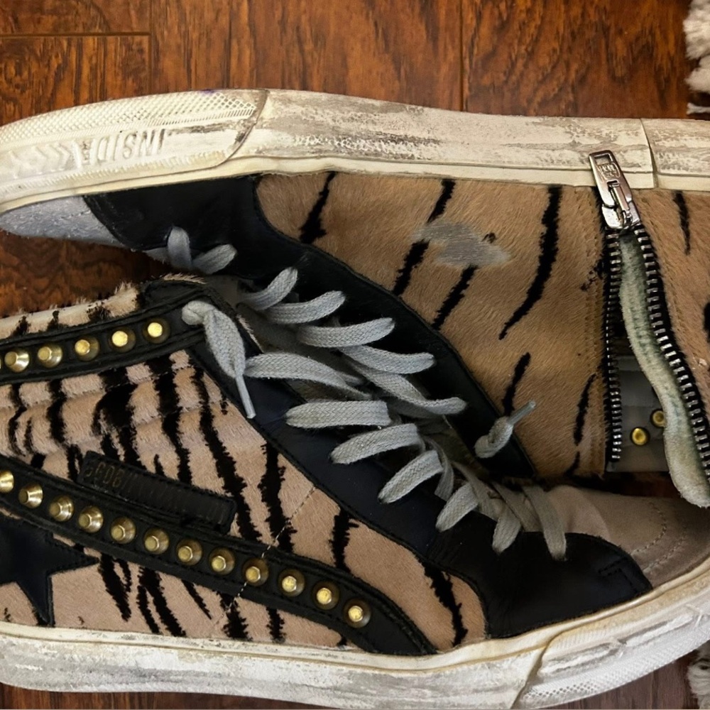 Golden Goose Black and Tan Sneakers